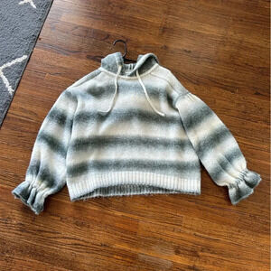 Something Navy Ombré Striped Sweater Hoodie